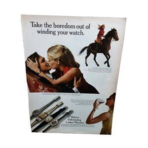 1972 Bulova Self Winding Ladies Watches Vintage Print Ad 70s